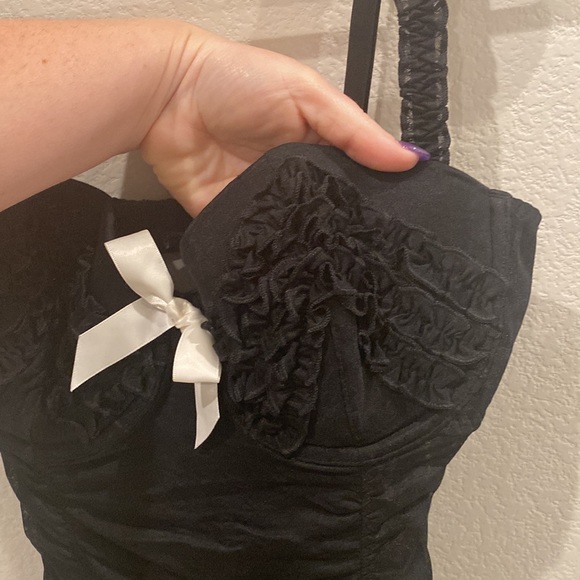 EUC Victoria’s Secret Sexy Little Things Size 34D Ruched Lingerie Garders black - Picture 9 of 12